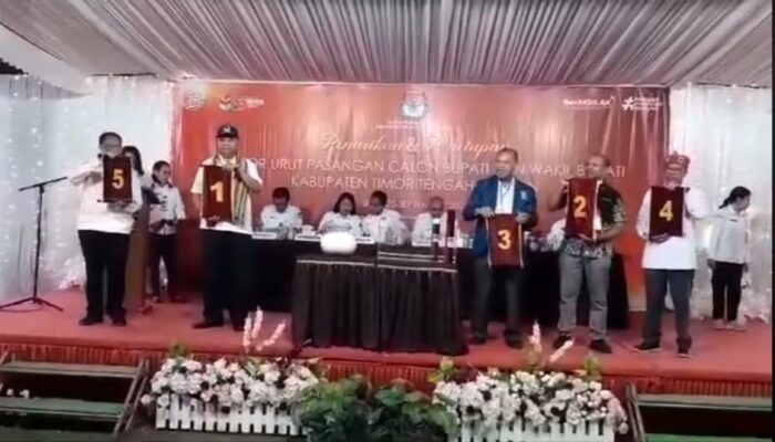 Berlangsung Seru, Berikut Hasil Penarikan Nomor Urut Paslon Bupati dan Wabup TTS