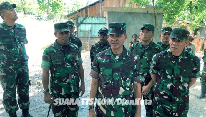 Ditemani Dandrem, Pangdam IX/ Udayana Tinjau Pekerjaan TMMD di Desa Hane