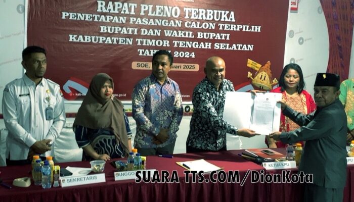 KPU TTS Gelar Rapat Pleno, Tetapkan Paket Bumy Sebagai Paslon Terpilih Pilkada TTS